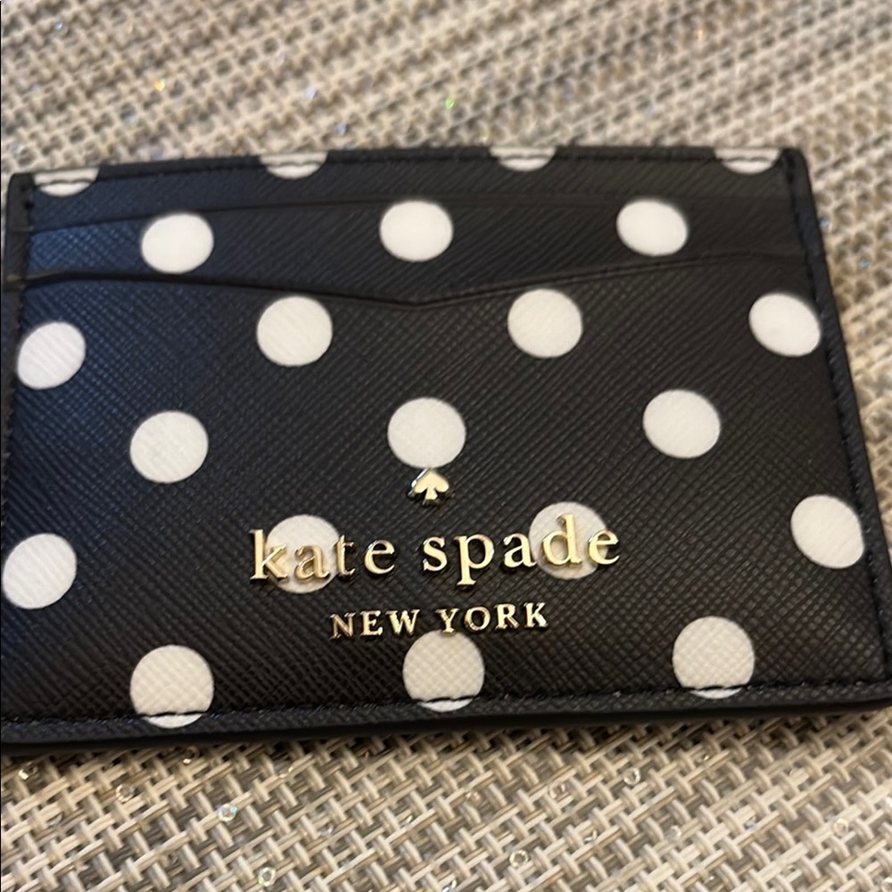 Kate Spade Black and White Polka Dot Card Holder